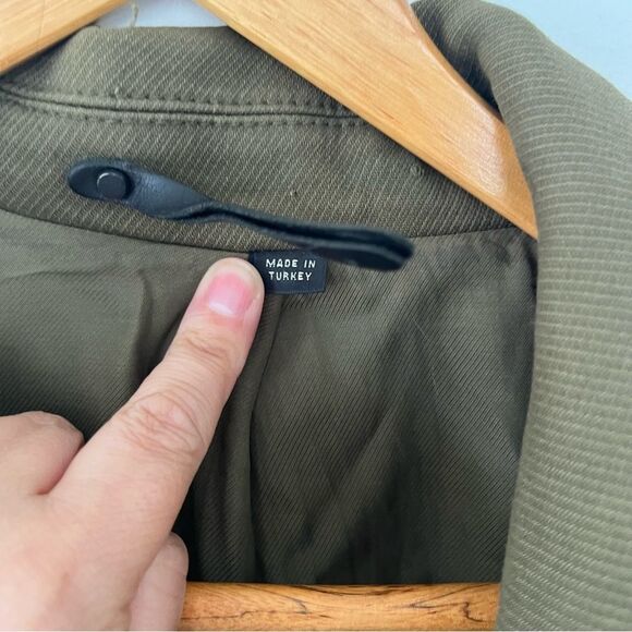 ALL SAINTS Olive‎ Green Twill Indira Penza Winter Trench Coat - Picture 9 of 15